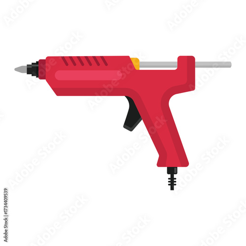 Glue Gun flat vector illustration isolated on white background