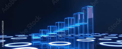 Futuristic Business Growth Development Corporate Industry Landscape Digital Illustration Modern Background