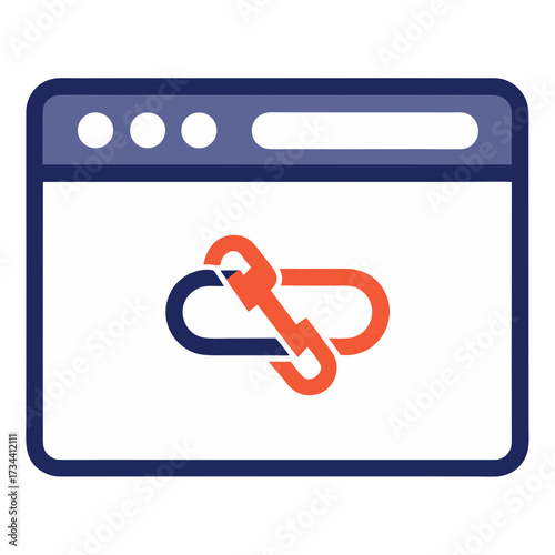 Link Error Warning Icon on White Background