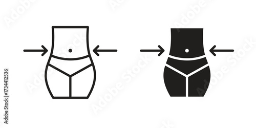 Women waist icons simple vector set. logo sign symbol set