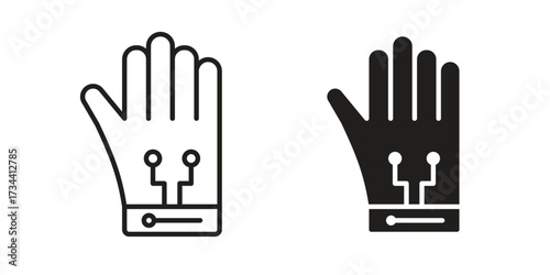 Wired gloves icons simple vector set. logo sign symbol set