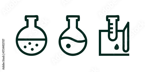 Science laboratory icons on white background. Chemistry icon vector Illustration.vector icon