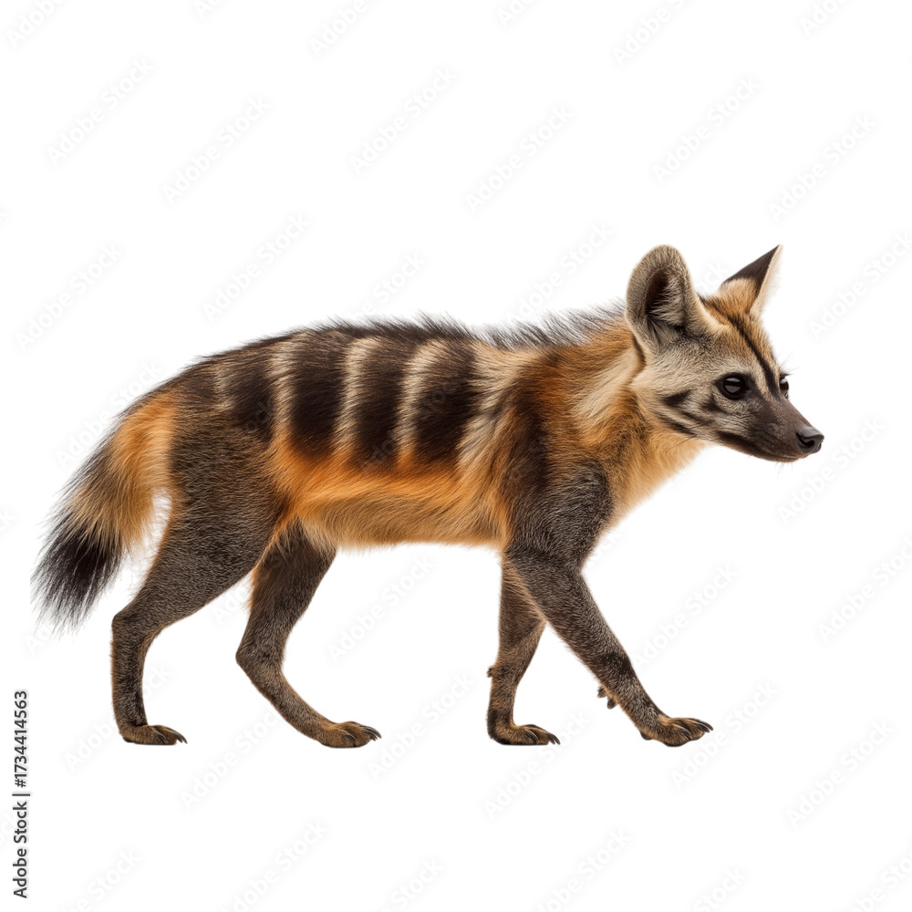 Fototapeta premium Brown and orange fox isolated on white background wild animal nature concept