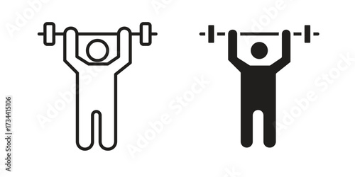 Weightlifter icons simple vector set. logo sign symbol set