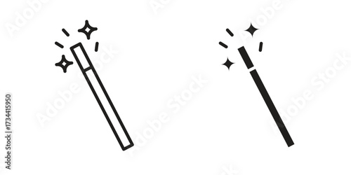 Wand icons simple vector set. logo sign symbol set