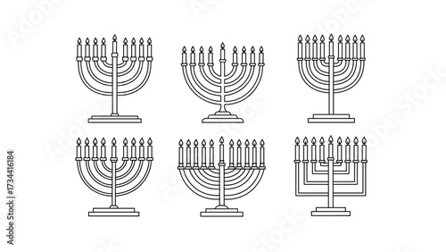Happy Hanukkah Greeting Card Collection Featuring Colorful Hebrew Text and Menorah Illustrations in Festive Holiday Environment