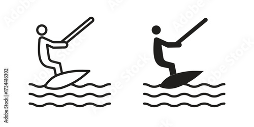 Wakeboarding icons simple vector set. logo sign symbol set
