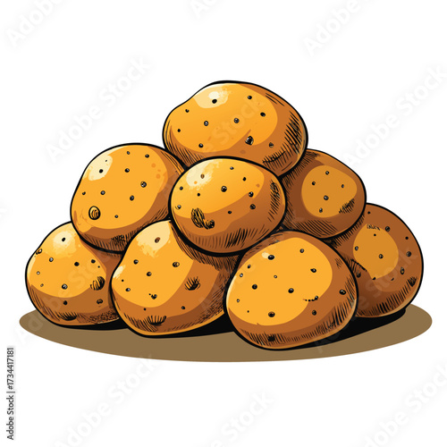 Illustration of a pile of potatoes