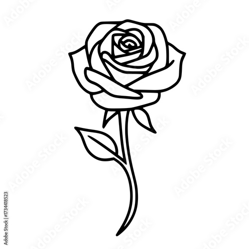 Pure lines, timeless beauty. This black-and-white rose vector captures elegance in its simplest form. Perfect for tattoos, branding, or refined digital art.
