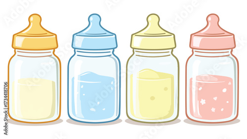 Collection of Baby Milk Powder Clipart for Organic Baby Food Packaging Design