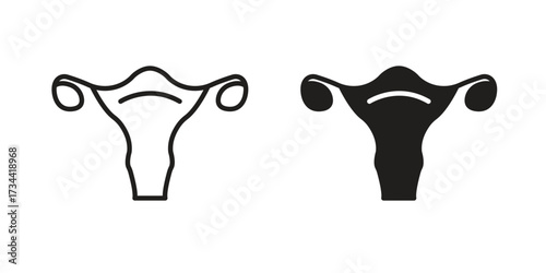 Uterus icons simple vector set. logo sign symbol set