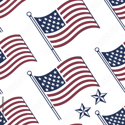 Seamless pattern of american flag for independence day