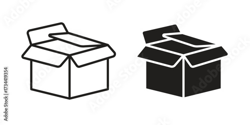 Unpacking icons simple vector set. logo sign symbol set