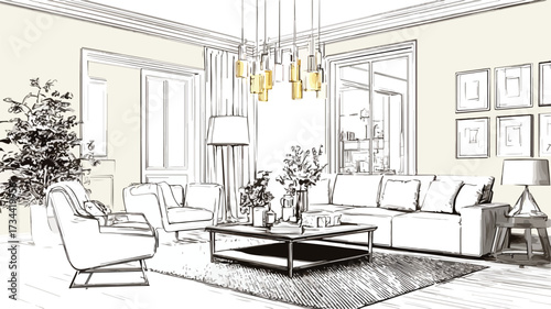 Elegant Contemporary Living Space Interior Design Inspiration
