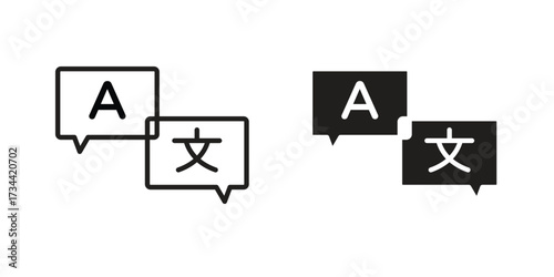 Translator icons simple vector set. logo sign symbol set