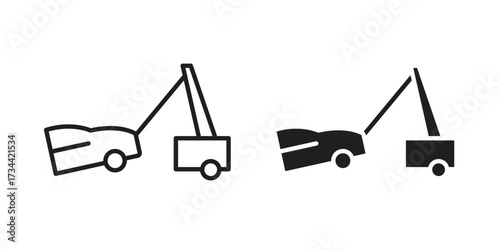 Towed car icons simple vector set. logo sign symbol set