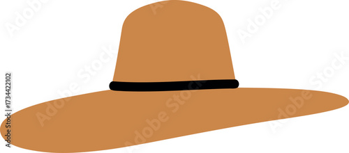 Wide brim sun hat summer fashion accessory protection style vector