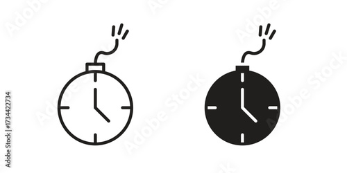 Time bomb icons simple vector set. logo sign symbol set