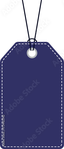 Violet blank tag with string for sale or information vector
