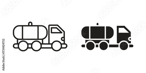 Tank truck icons simple vector set. logo sign symbol set