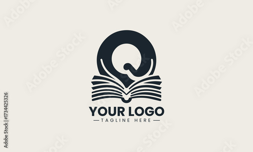 Q Book vector logo illustration