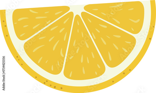 Vibrant lemon slice fresh citrus fruit healthy food ingredient isolated vector