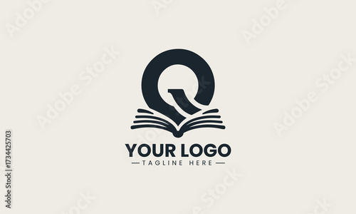 Q Book vector logo illustration