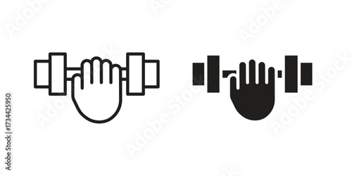 Strength training icons simple vector set. logo sign symbol set