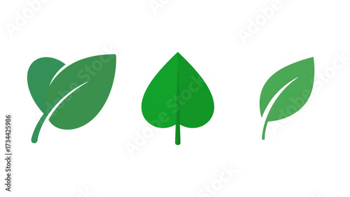 Botanical Icons: Variety of Green Leaf Logos for Nature and Health Brands
