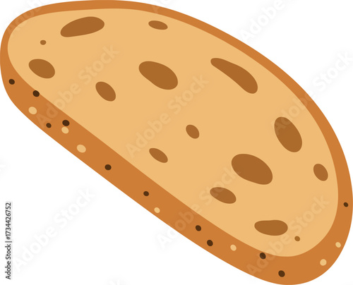 Artisan sourdough bread slice closeup delicious healthy food ingredient vector