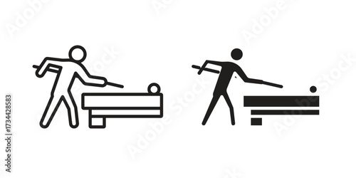 Snooker icons simple vector set. logo sign symbol set