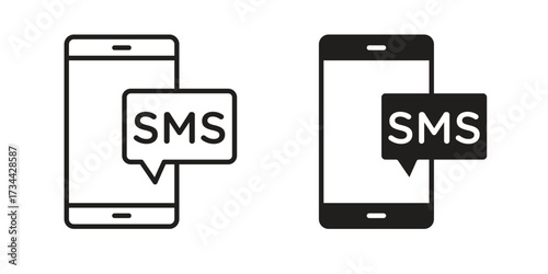 SMS icons simple vector set. logo sign symbol set
