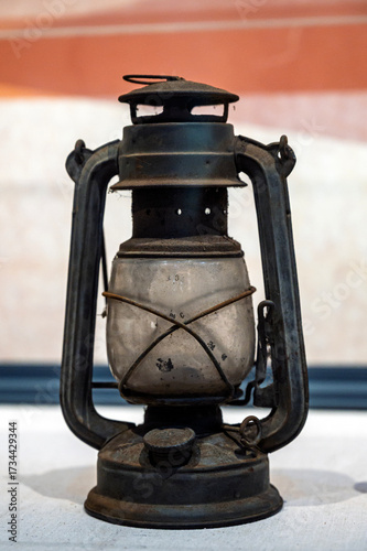 old oil lamp on the wall