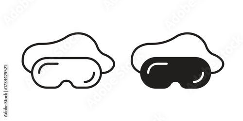 Sleeping mask icons simple vector set. logo sign symbol set