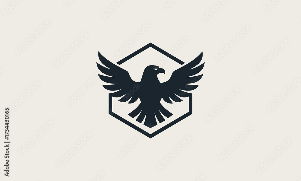 Obraz premium American Eagle hExagon vector logo illustration