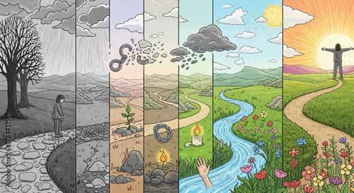 The Journey of Transformation A Visual Metaphor for Personal Growth and Evolution