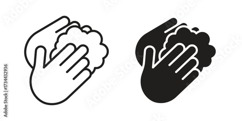 Sanitize hands icons simple vector set. logo sign symbol set