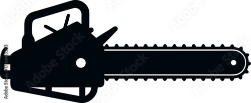 chainsaw silhouette vector, chainsaw isolated, chainsaw black icon