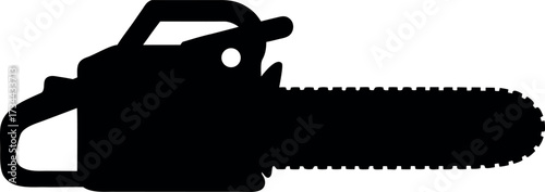 chainsaw silhouette vector, chainsaw isolated, chainsaw black icon