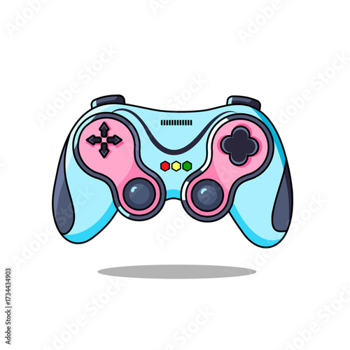 Colorful Game Controller Vector Illustration Cartoon Design
