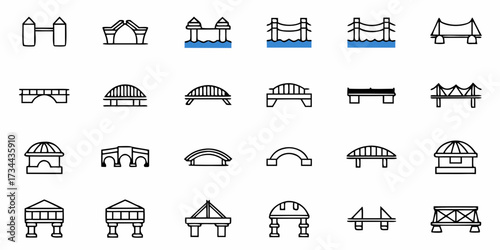 Diverse collection of iconic bridge designs showcasing architectural styles and engineering marvels for creative projects and visual storytelling