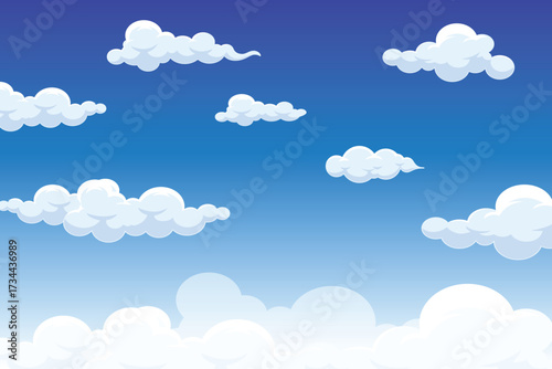 Abstract gradient sky with clouds and subtle light effects