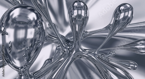 Metallic Liquid Abstract Fluidity and Texture in a Shiny Surface