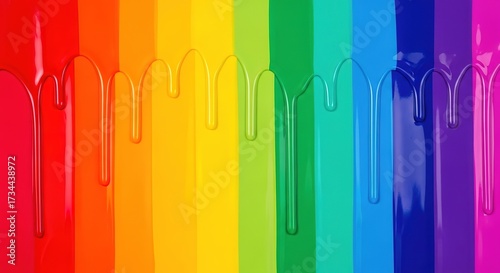 Vibrant Rainbow Paint Drips: A Colorful, Glossy, and Artistic Di