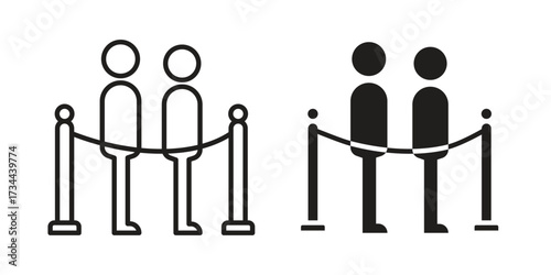 Queue icons simple vector set. logo sign symbol set