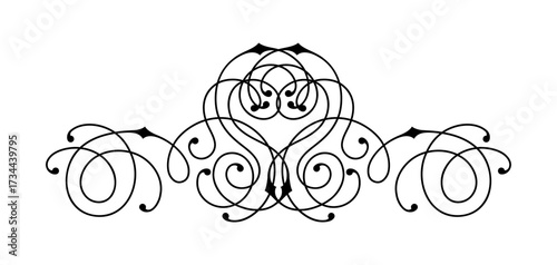 Line curl element. Modern decorative linear divider.