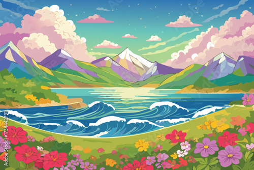 Background of a beautiful sea Fonts