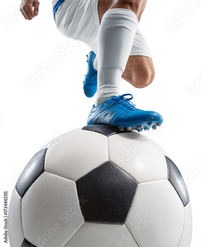 Ready for Kick-off: Soccer Player with Foot on Ball 