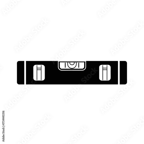 Black spirit level tool isolated on white background construction instrument vector illustration