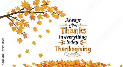 Warm autumn leaves fall around a Thanksgiving message of gratitude and thanks.